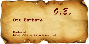 Ott Barbara névjegykártya